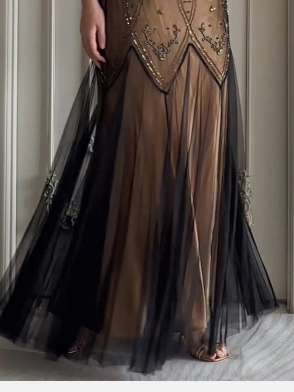 Beaded Mesh Dress. Large. Formal. - Picture 8 of 10